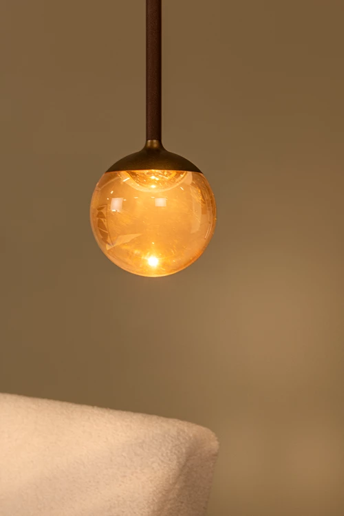 Lucide CALINA - Hanglamp - Ø 9,9 cm - LED Dimb. - CCT - 1x7W 2200K/3300K - Met vervangbare LED-module - Koffie | Premium - sfeer 2